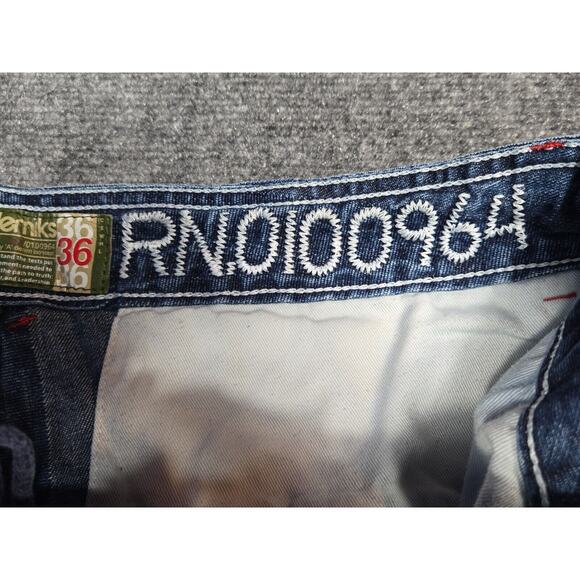 Akademiks Jeans Mens 36x31 Blue Denim Hip Hop Baggy Skater Wide Grunge Y2K - Picture 4 of 14